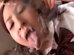 cute japanese legal age teenager swallowing and